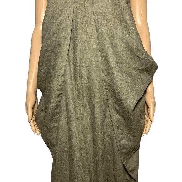 Avant Garde Grunge Long Maxi Dress Women’s Sz M Lagenlook Linen Draped Rick - Picture 7 of 11